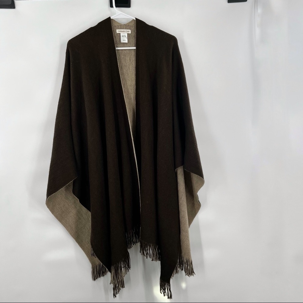 Coldwater creek brown poncho one size